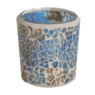 Blue and Gold Crackle Votive Holder