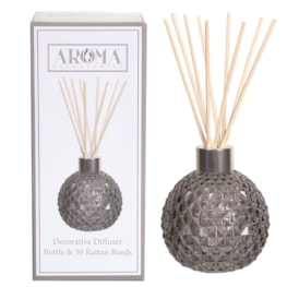 Grey Lustre Glass Reed Diffuser & 50 Rattan Reeds