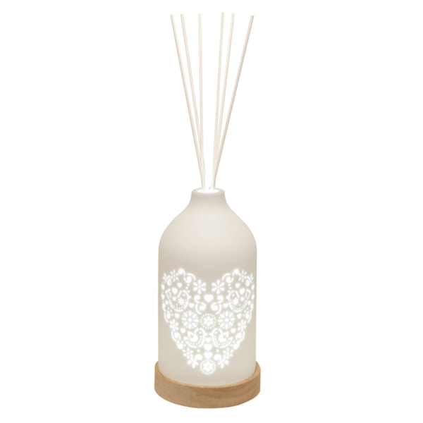 LED Ceramic Reed Diffuser Heart 19cm