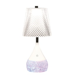 Diamond Shade LED Colour Changing Glitter Lamp 13 x 28cm