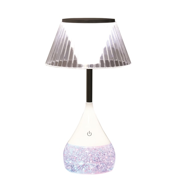 Lined Shade LED Colour Changing Glitter Lamp 15 x 28cm