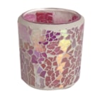 Pink Crackle Votive Holder