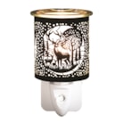 Wax Melter Plug In - Black & Gold Silhouette Deer Family 13cm