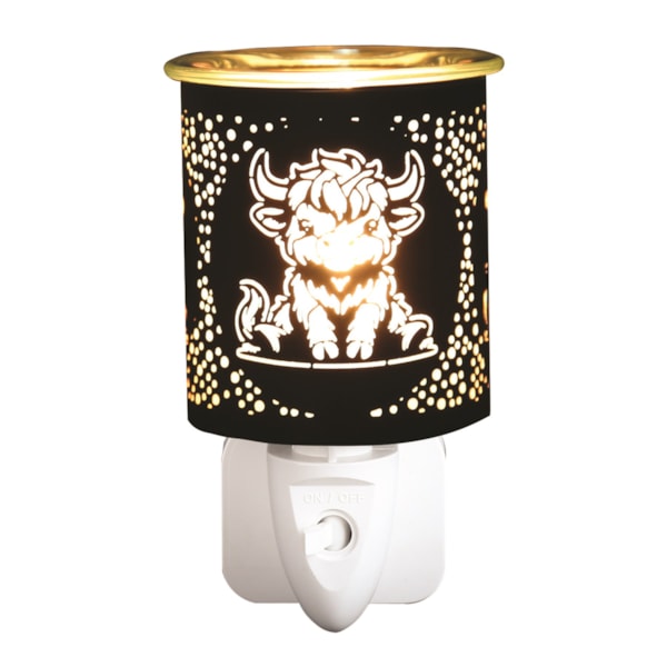 Wax Melter Plug In - Black & Gold Silhouette Highland 13cm