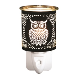 Wax Melter Plug In - Black & Gold Silhouette Owl 13cm