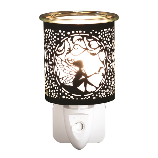 Wax Melter Plug In - Black & Gold Silhouette Seated Fairy 13cm