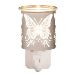 Wax Melter Plug In - White & Gold Silhouette Butterfly 13cm