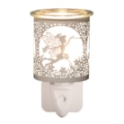 Wax Melter Plug In - White & Gold Silhouette Fly Fairy 13cm