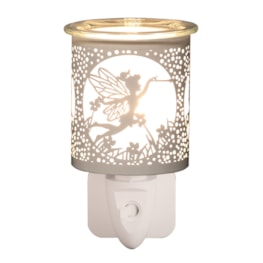 Wax Melter Plug In - White & Gold Silhouette Fly Fairy 13cm