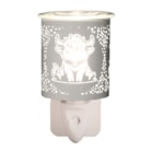 Wax Melter Plug In - White & Gold Silhouette Highland 13cm