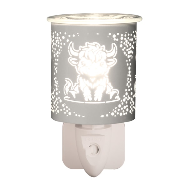 Wax Melter Plug In - White & Gold Silhouette Highland 13cm