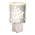 Wax Melter Plug In - White & Gold Silhouette Home 13cm