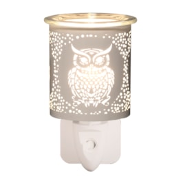 Wax Melter Plug In - White & Gold Silhouette Owl 13cm