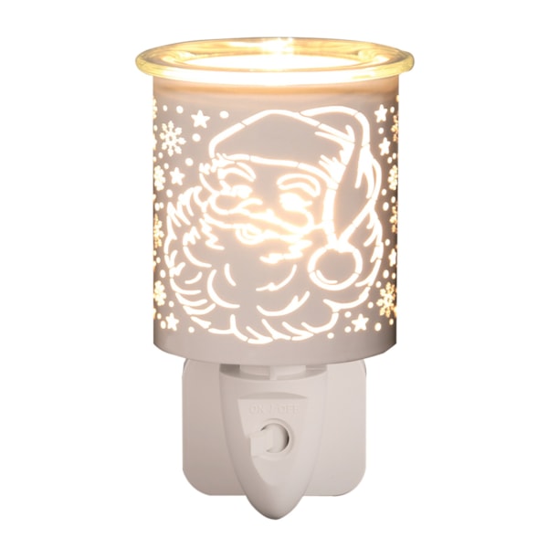 Wax Melter Plug In - White & Gold Silhouette Santa 13cm