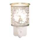 Wax Melter Plug In - White & Gold Silhouette Seated Fairy 13cm