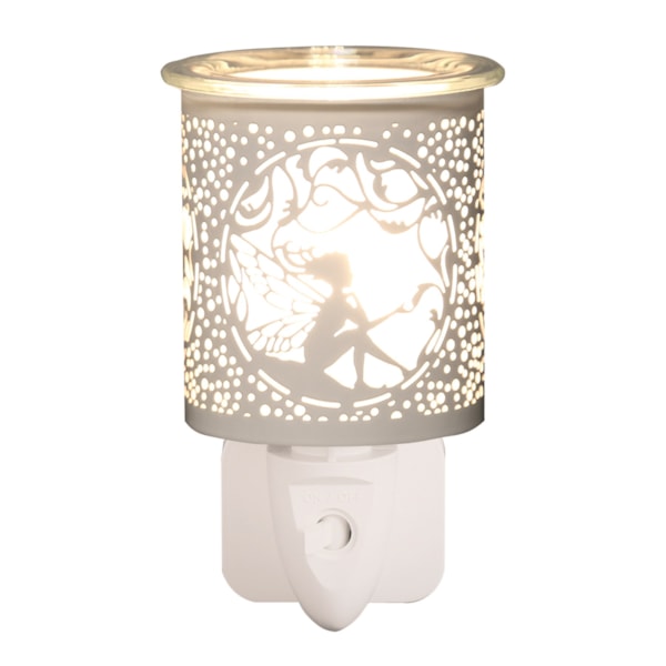 Wax Melter Plug In - White & Gold Silhouette Seated Fairy 13cm