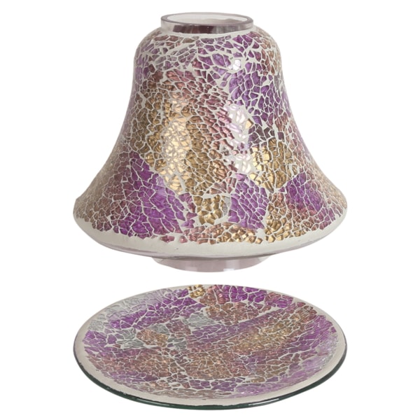 Jar Shade & Tray Set - Purple and Gold Crackle