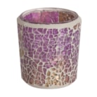 Purple and Gold Crackle Votive Holder