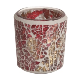 Red and Gold Crackle Votive Holder