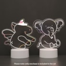 Unicorn and Elephant 2 in 1 Acrylic Lamp 21cm