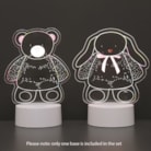 Teddy Bear and Rabbit 2 in 1 Acrylic Lamp 21cm