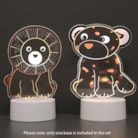 Lion and Leopard 2 in 1 Acrylic Lamp 21cm