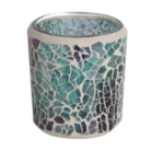 Teal Crackle Votive Holder