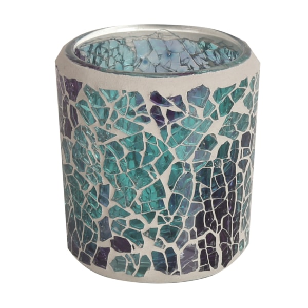 Teal Crackle Votive Holder