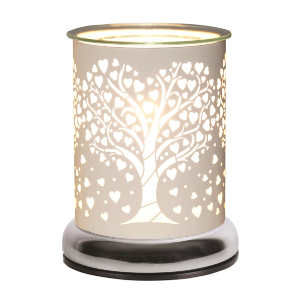 Electric Wax Melter Touch - White Silhouette Heart Tree 17cm