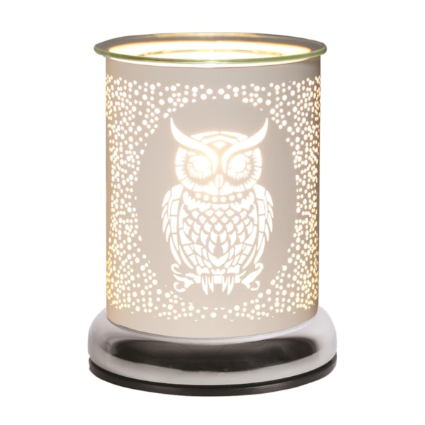 Electric Wax Melter Touch - White Silhouette Owl 17cm