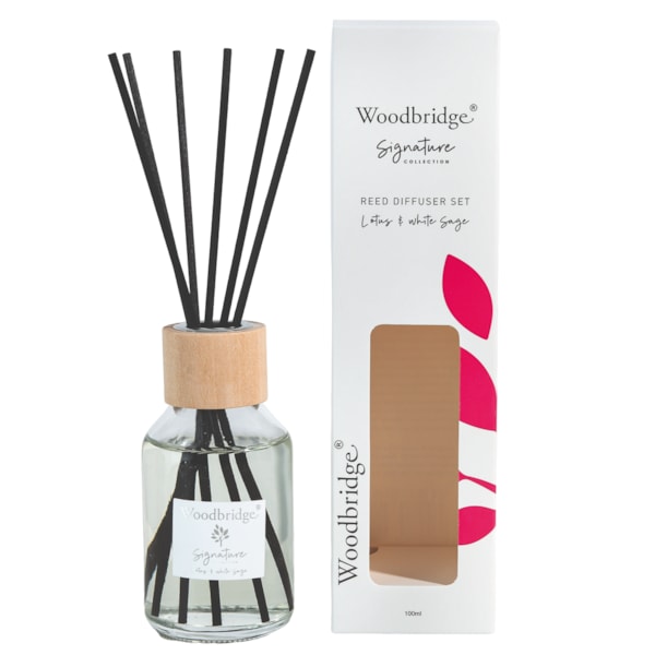 Lotus & White Sage Filled Reed Diffuser by Woodbridge 100ml