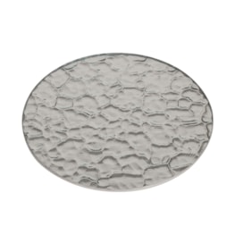 Candle Plate - Textured Silver Glass