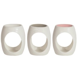 Wax Melt Burner Oval 3 Assorted Pink, White, Grey