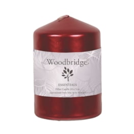 Red Metallic Unscented Pillar Candle 10x7cm