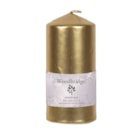 Gold Metallic Unscented Pillar Candle 15x7cm