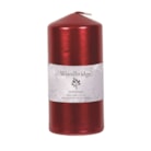 Red Metallic Unscented Pillar Candle 15x7cm