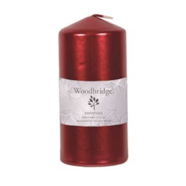 Red Metallic Unscented Pillar Candle 15x7cm