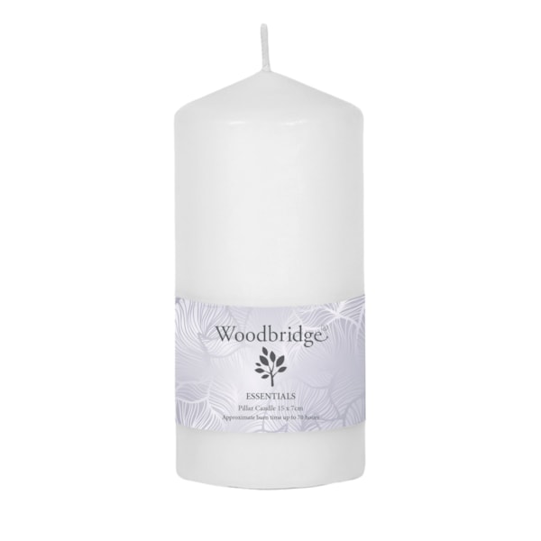 White Unscented Pillar Candle 15x7cm