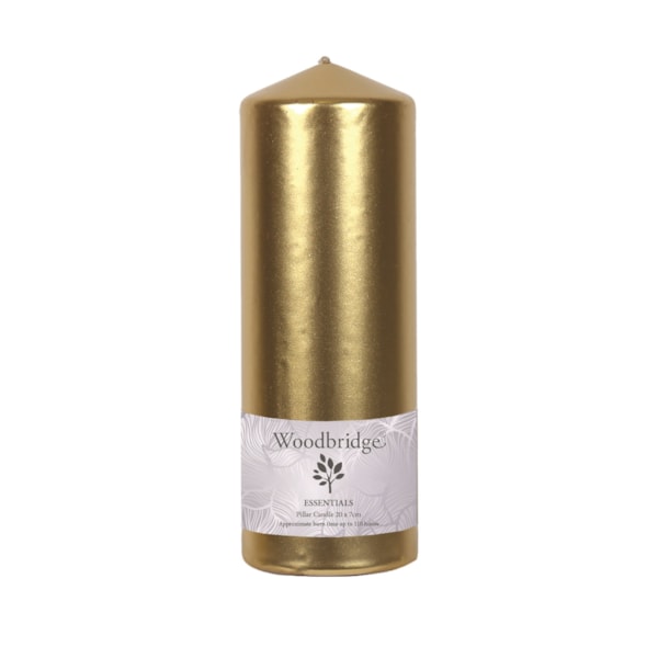 Gold Metallic Unscented Pillar Candle 20x7cm