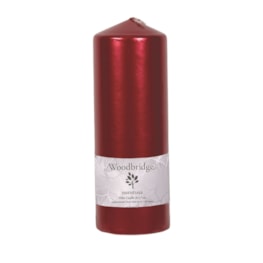 Red Metallic Unscented Pillar Candle 20x7cm