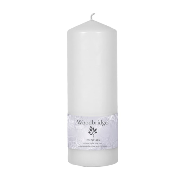 White Unscented Pillar Candle 20x7cm