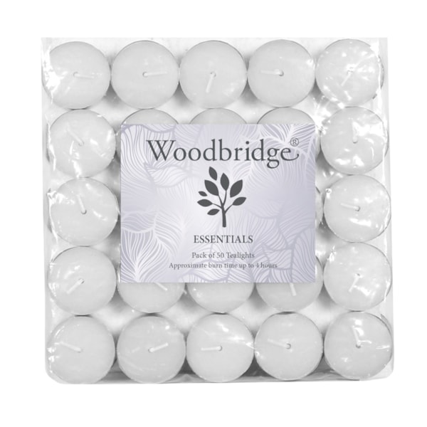 White Unscented Tealights Pack of 50