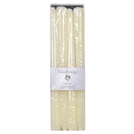 Ivory Unscented Tapered Dinner Candle Pack of 4 30cm