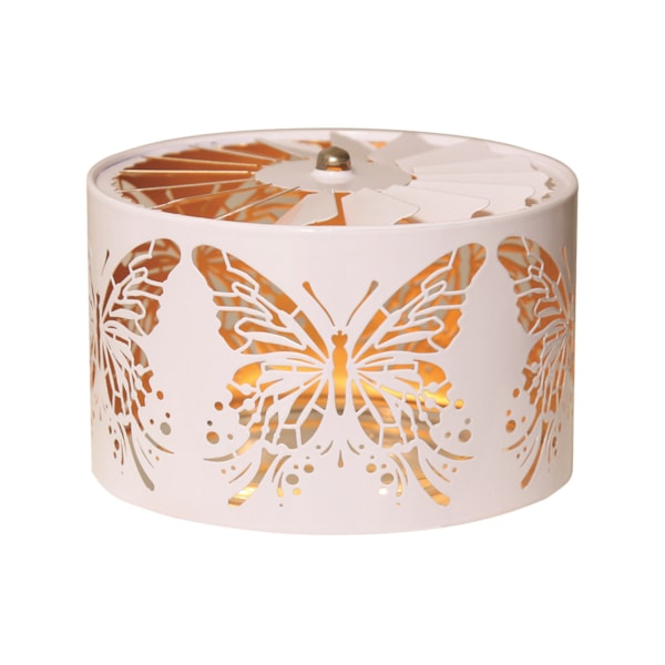 Carousel Shade Metal Silhouette - White and Gold Butterfly 13cm