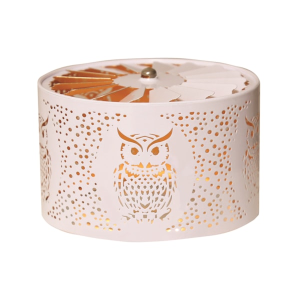 Carousel Shade Metal Silhouette - White and Gold Owl 13cm