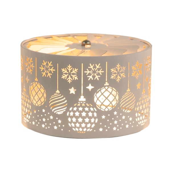 Carousel Shade Metal Silhouette - White and Gold Baubles 13cm