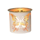 Tealight Wax Melter and Candle Holder - White & Gold Silhouette Melter Butterfly