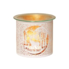 Tealight Wax Melter and Candle Holder -White&Gold Silhouette Melter Deer Family