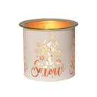 Tealight Wax Melter and Candle Holder-White & Gold Silhouette Melter Let it Snow