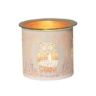 Tealight Wax Melter and Candle Holder - White & Gold Silhouette Melter Owl